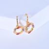 1 Pairs of Women's Earrings 18 k Gold Plated Geometric Zircon Topaz Earrings