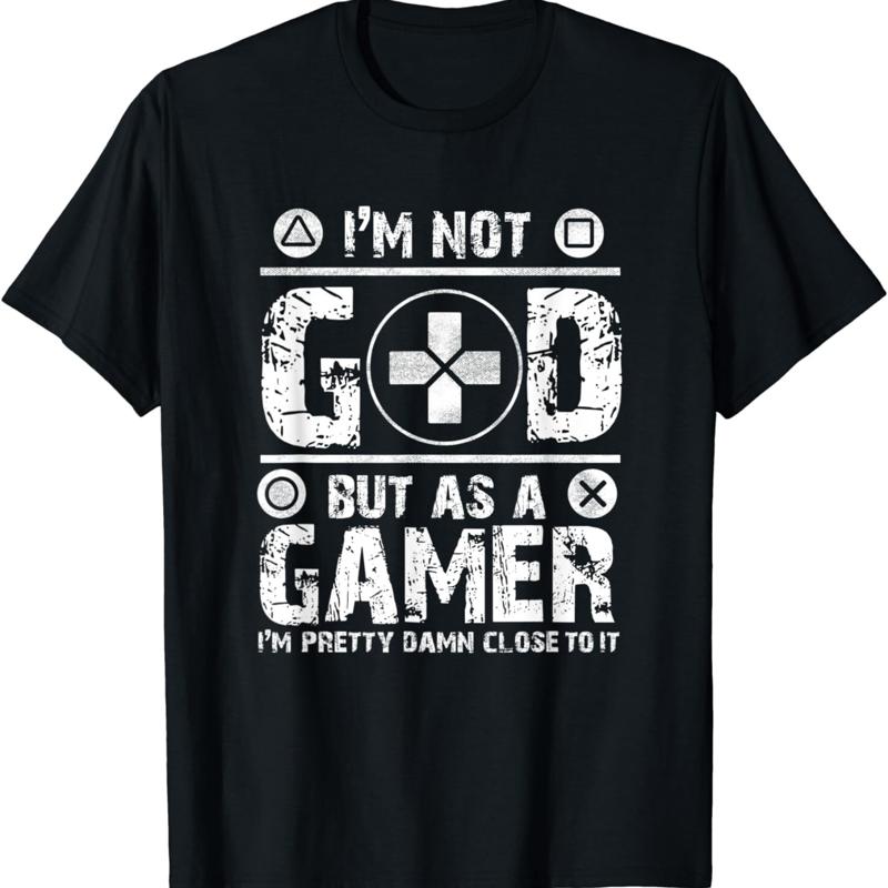 

Gaming God T Shirt Pro Gamer Funny Retro 5XL різнокольоровий