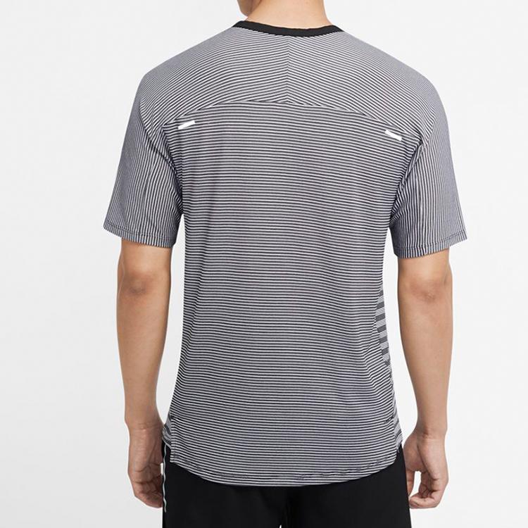 Nike Techknit Future Fast Running Short Sleeve Crewneck T-Shirt Men Tops Black White CU6057-010