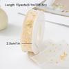 10Yards/Roll Hair Bows DIY Craft Gold Foil Snow Yarn for Gift Wrapping 2.5cm Organza Ribbon Printed Silk Ribbons