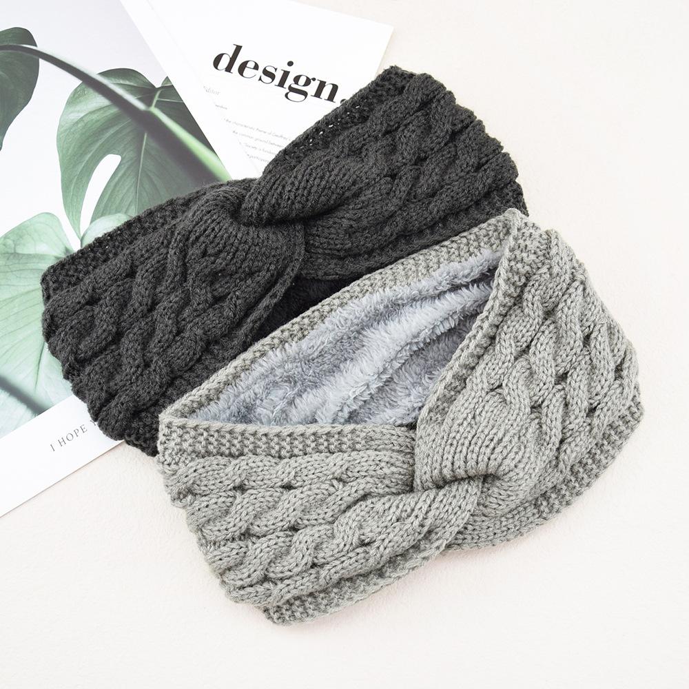 New in Plush Thick Wool Knitting Sports Headband Autumn Ear Protection Ear Warmer Women Thermal Insulation Cold proof Head Cover