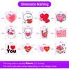 Red Heart Love Stickers Valentine's Day DIY Gift Toys for Scrapbook Diary Journals Laptop Luggage Bottles Decorative Waterproof