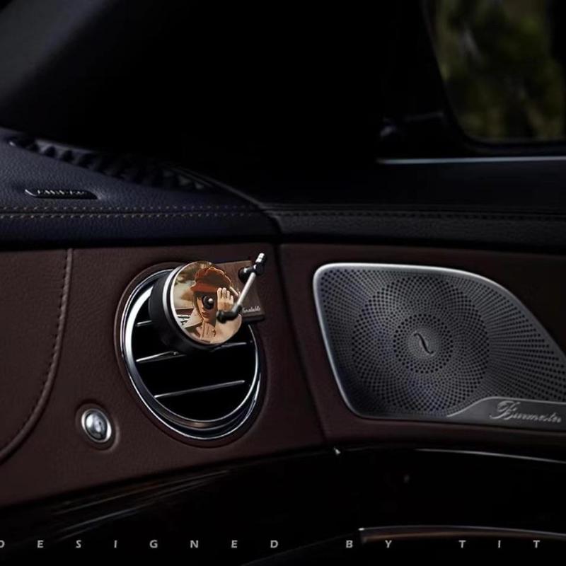 12-Pack Retro Record Player Air Freshener Clips - Album Cover Design Vent Clips, Rotatable Aromatherapy Diffuser and Odor