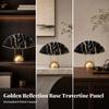 Semi-circular Stone Sculpture with Veined Panel for Tea Cabinet Decor