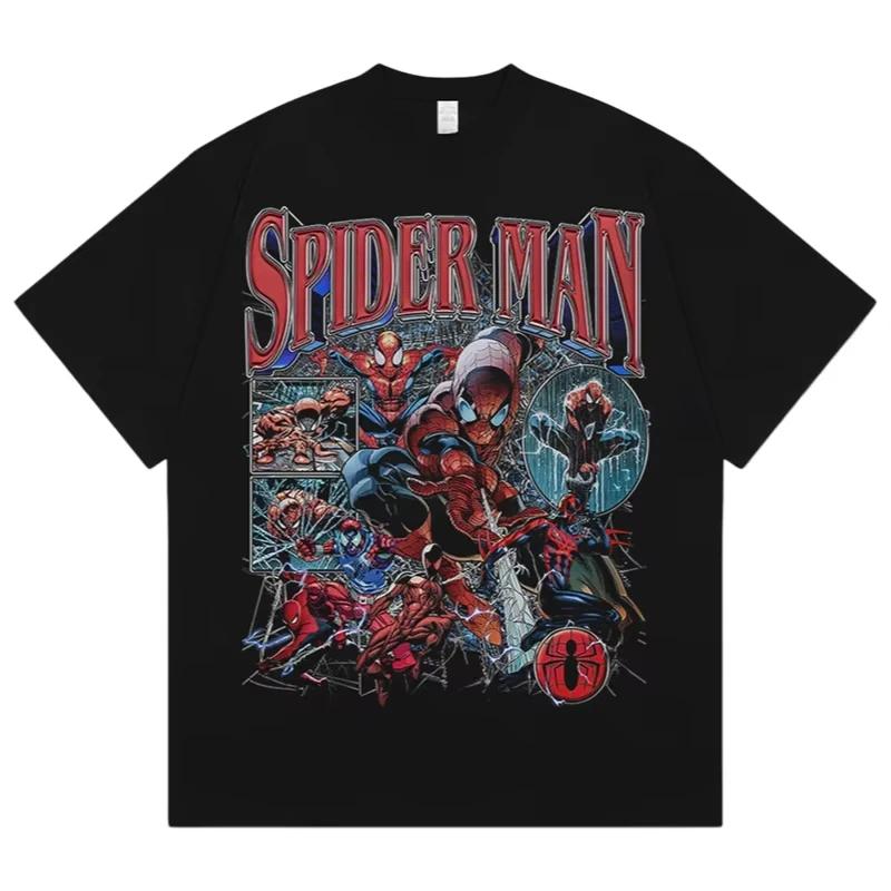 Sommer Neuankunft Marvel T-Shirt Oversized Herren Sportbekleidung Outdoor Training Damen T-Shirts Superheld Avengers Fans T-Shirt L schwarz