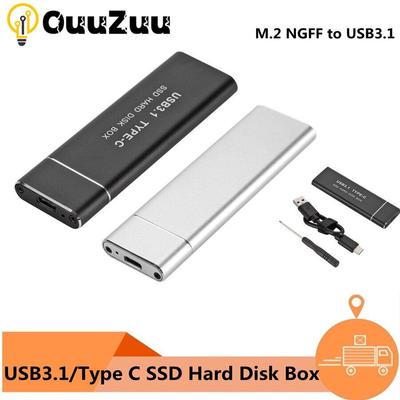 Mini USB 3.1 zu M.2 NGFF SSD Mobile Festplattenbox Typ C Adapterkarte Externes Gehäuse für SATA SSD 2230/2242/2260/2280