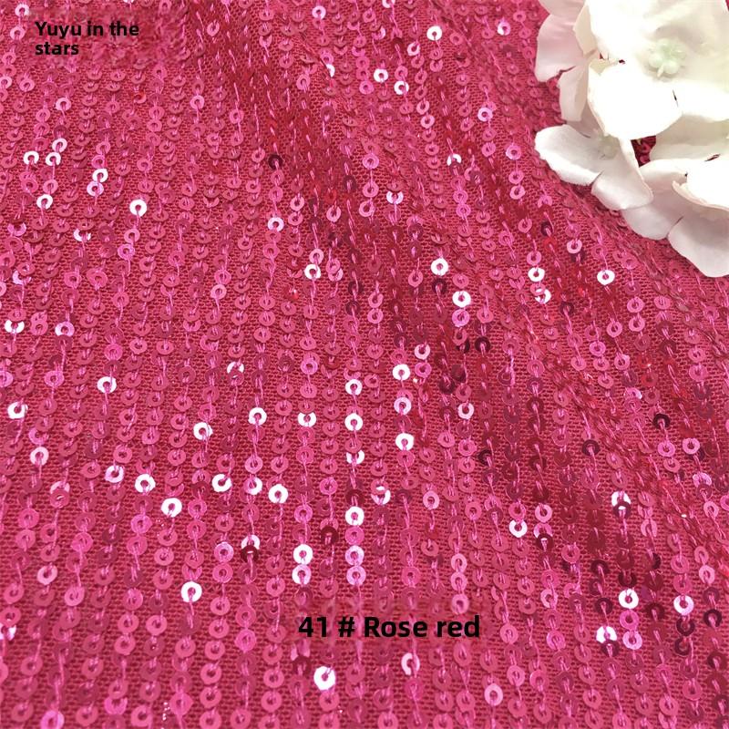 Sequin Bead Embroidery Elastic Mesh Fabric for DIY Sewing Stage Costumes Dress Scarf Clothing Fashion Cloth By The Meter