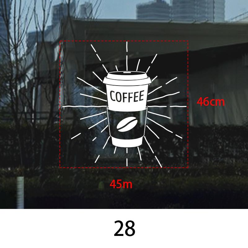 Coffee Shop Wall Sticker Cafes Ice Cream Bread Cake Wall Art Decals DIY Restaurant Milk Tea Shop Decor Sign Window Glass Film
