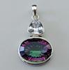 Mystischer Topas Klarquarz Anhänger, Edelsteinanhänger, 925 Sterlingsilberschmuck, Damenkette, Geschenk für sie