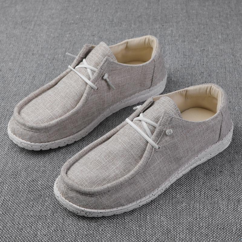 Large size men's canvas shoes, light and breathable linen wide cloth shoes