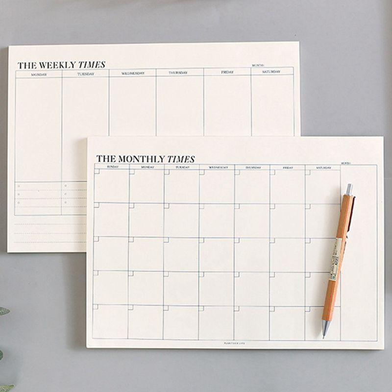 Perfectly Designed Simple Tearable Monthly Plan Book For Organized Work And Study Notes