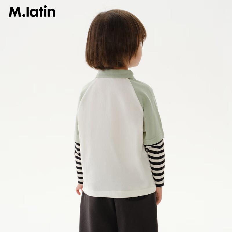 M.Latin Boys  Faux Two-Piece Polo Long Sleeve T-Shirt 90cm