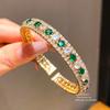 Geometric Copper Bracelet With Zirconia Stones For Fashion Women Gift