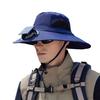 Fan Hat Wide-Brimmed Outdoor Hat with Fan Design Breathable Mesh 3 Gear Adjustable Speed Hiking Cycling Fishing Hat