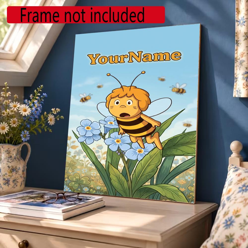 Biene Maja Customize Your Name Diamond Painting Round Diamond Diy Frameless Holiday Artwork Suitable For Home Office Wall Decoration