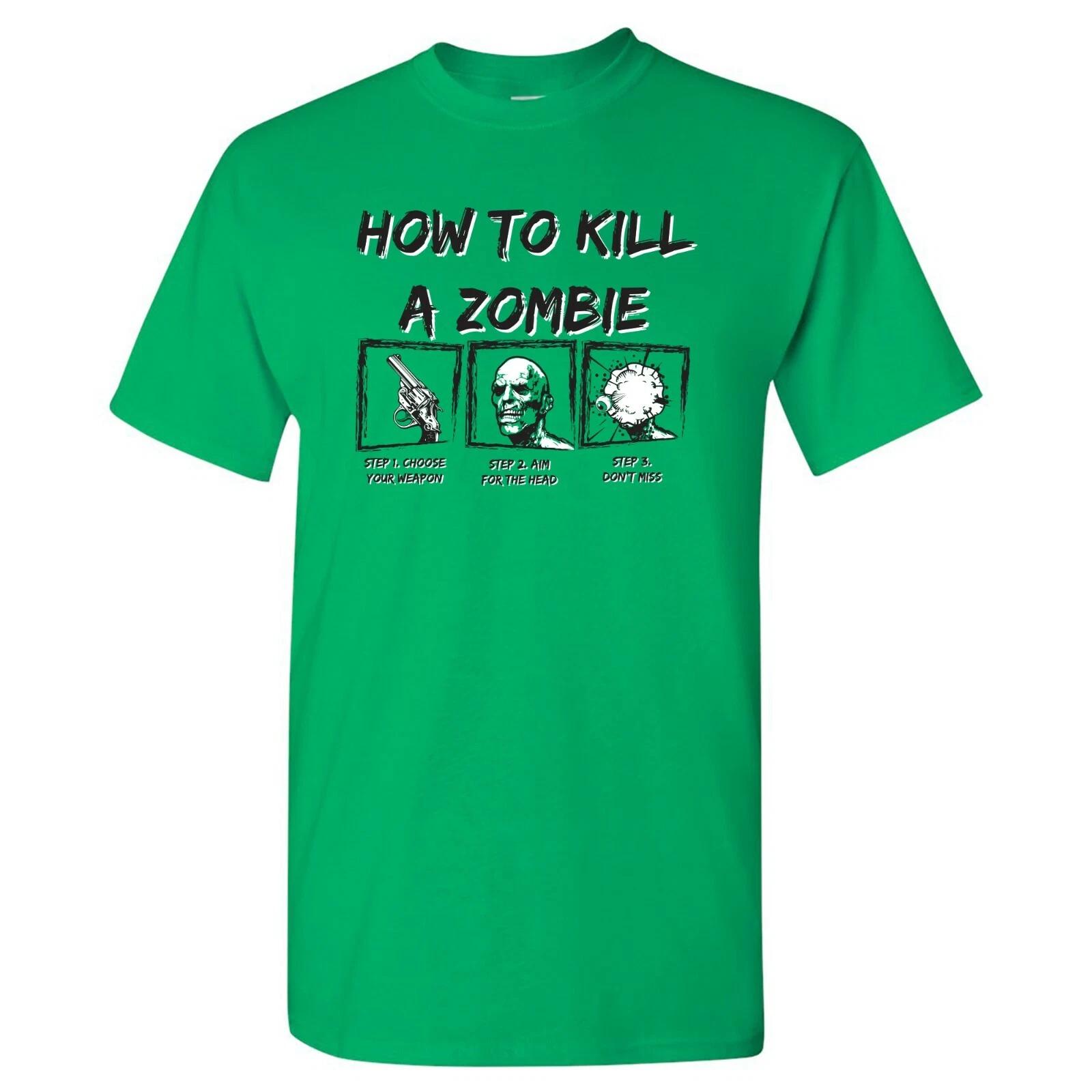 How to Kill A Zombie - Halloween Horror Movie Monster Mash T Shirt S