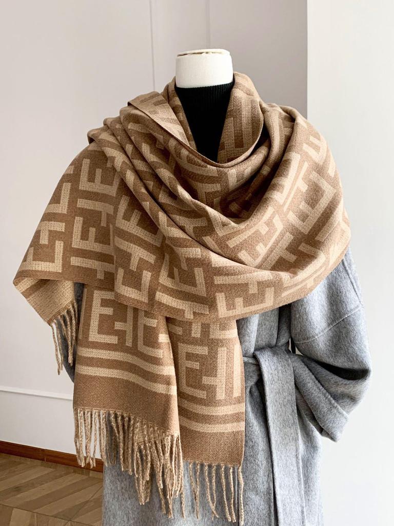 Women's Double-Sided Faux Cashmere Tassel Shawl - Warm, Thick High-End Autumn & Winter Scarf