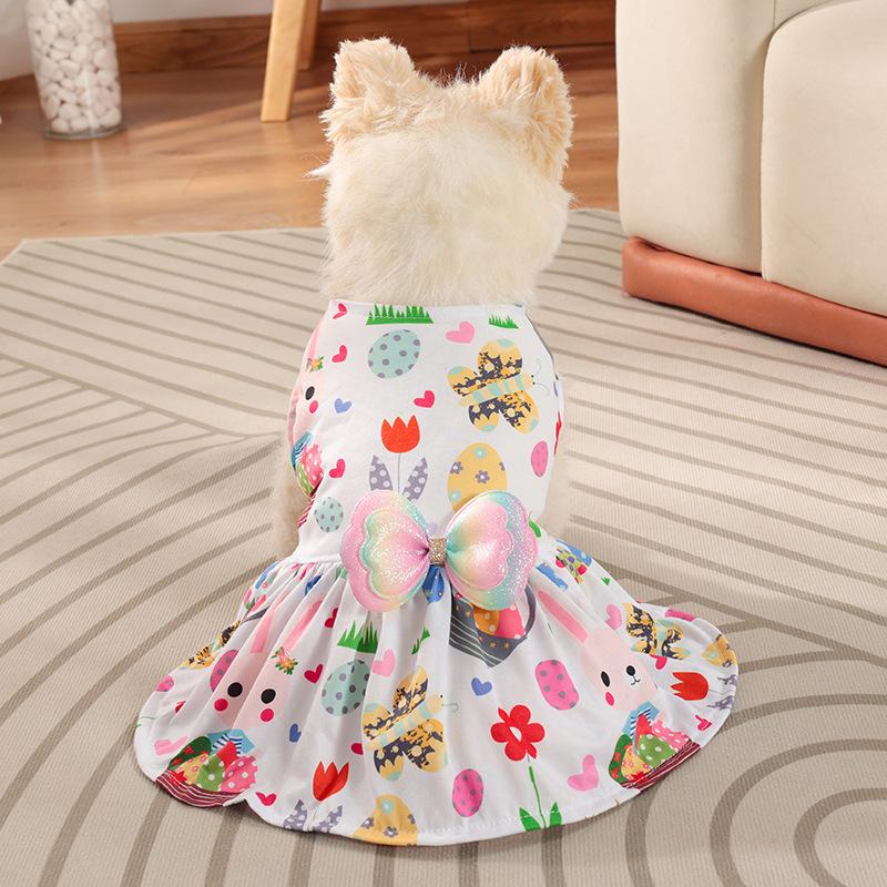 Easter Spring Summer Breathable Comfortable Dog Skirt Teddy Bigbear Pomeranian Dog Clothing