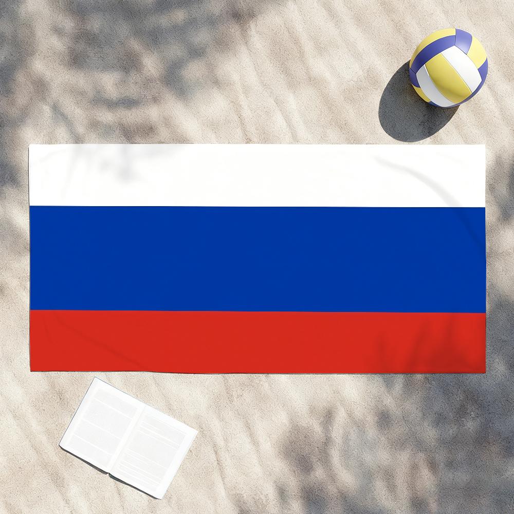 Flag of Russian Towel Soft Lightweight Anti-Sand Large Beach Towel Quick-Drying Bath Sports Family