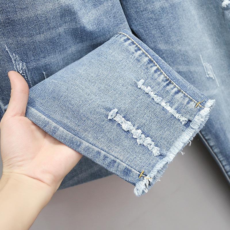 Stretch Jeans Damen Haremshose Locker Abnehmen Karottenhose Elastische Hohe Taille Freizeithose