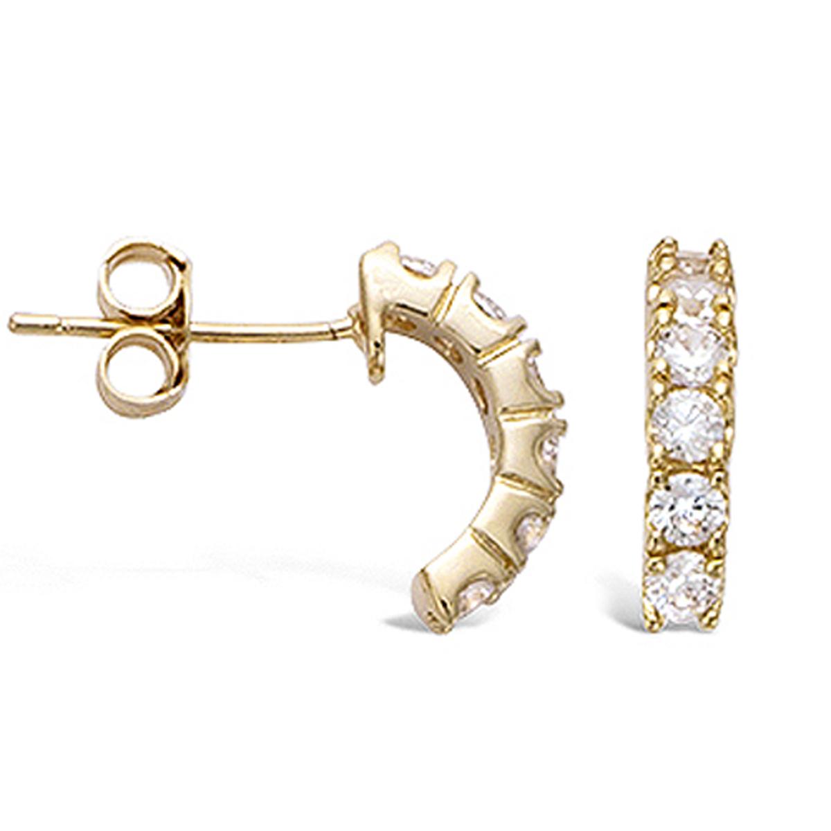 

Les Trésors De Lily [J5250] - Позолоченные полукольца Богиня из белого золота - 13x3 мм