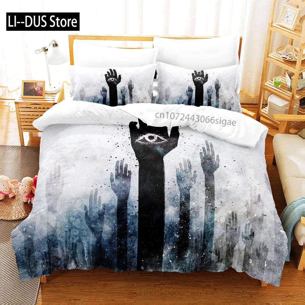 Hand Bedding Set Single Twin Full Queen King Size You And Me Hands Bed Set Aldult Kid Kawaii Duvetcover Sets 3D 006