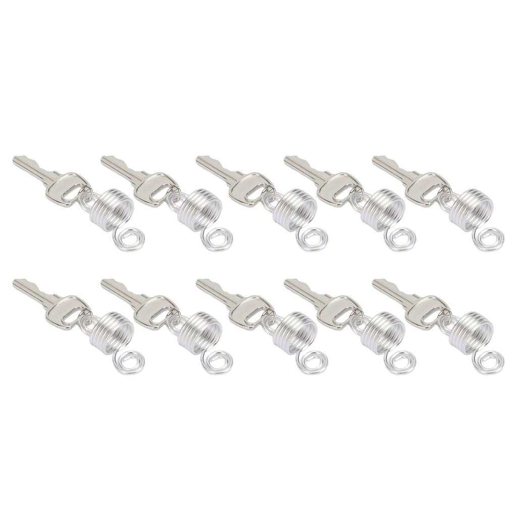 10pcs Beard Beads Keys Springs Beard Ornaments for Men Women Hair Braiding Decoration