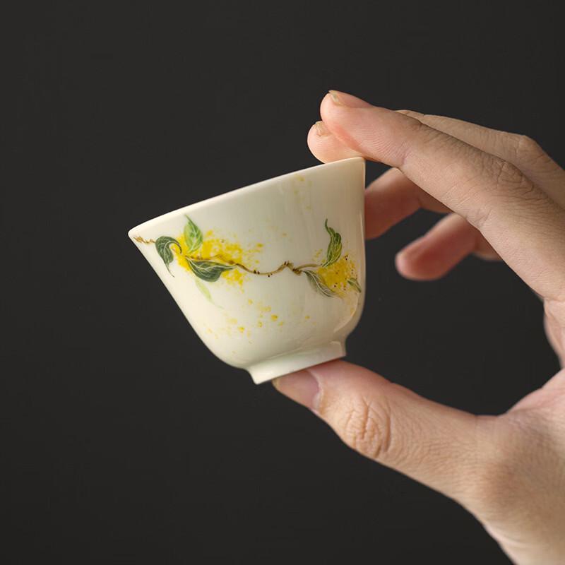 Shangqi Hand-painted Osmanthus Ceramic Gongfu Tea Cups