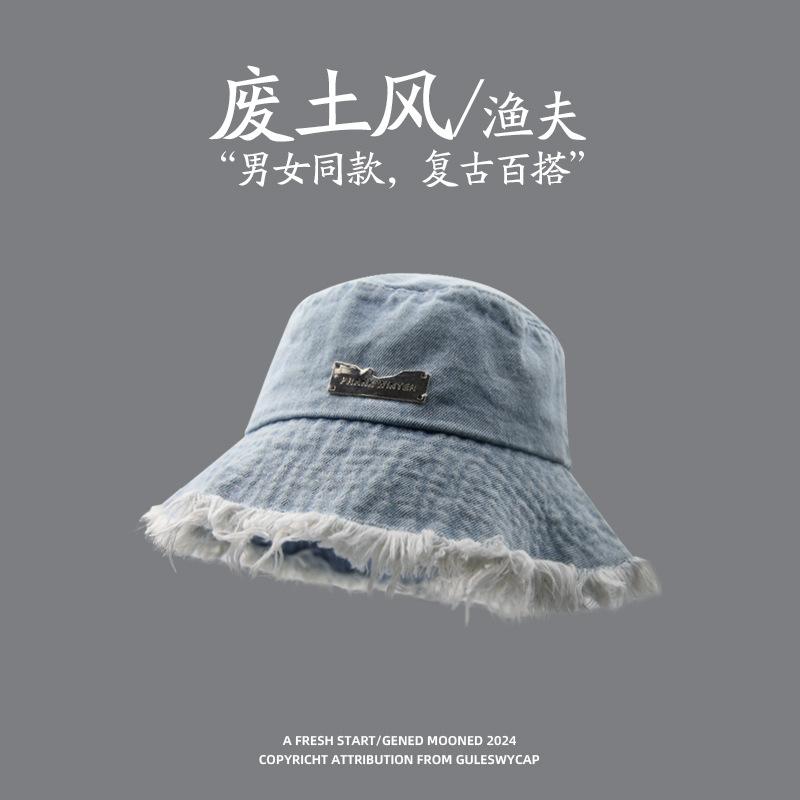 

Джинсовая панама весна и осень женская стирка старая необработанный край солнцезащитная шляпа с чувством продвинутости шляпа-шоу шляпа-тазик осень и зима Average size (55-59cm) светло-синий