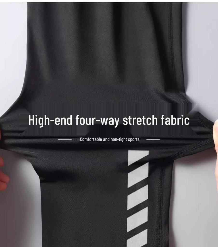 Men's Quick-Dry Sports Set: Gym Vest, Tight Long Sleeve, Morning Run & Cycling Suit