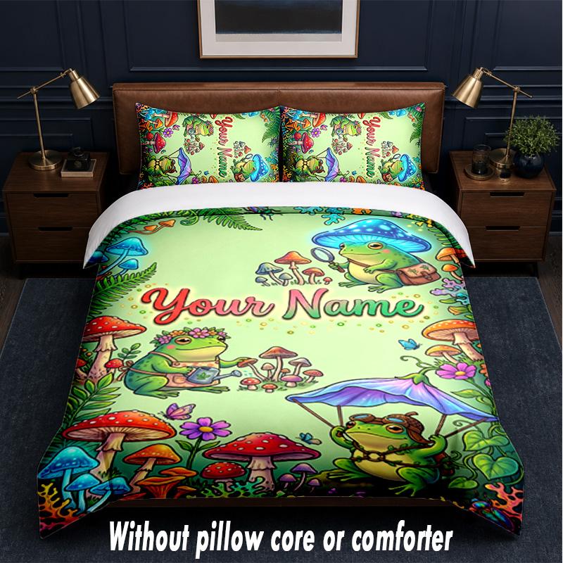 Fantasy Magic Theme Custom Text Or Name 3Pcs Bedding Set,1 Flat Sheet & 2 Pillowcases Personalized Home Bedding