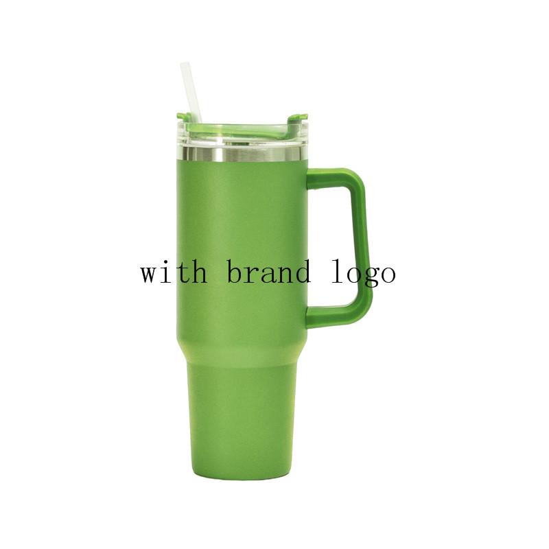 With Logo 40 Oz Tumbler with Handle Insulated Mugs With Lids and Straws Stainless Steel Coffee Tumbler Cups Water