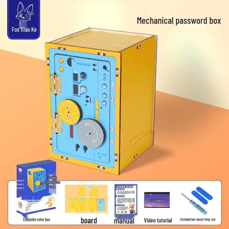 

DIY Kids Wooden Mechanical Combination Lock Science Kit - Gift Box Edition
