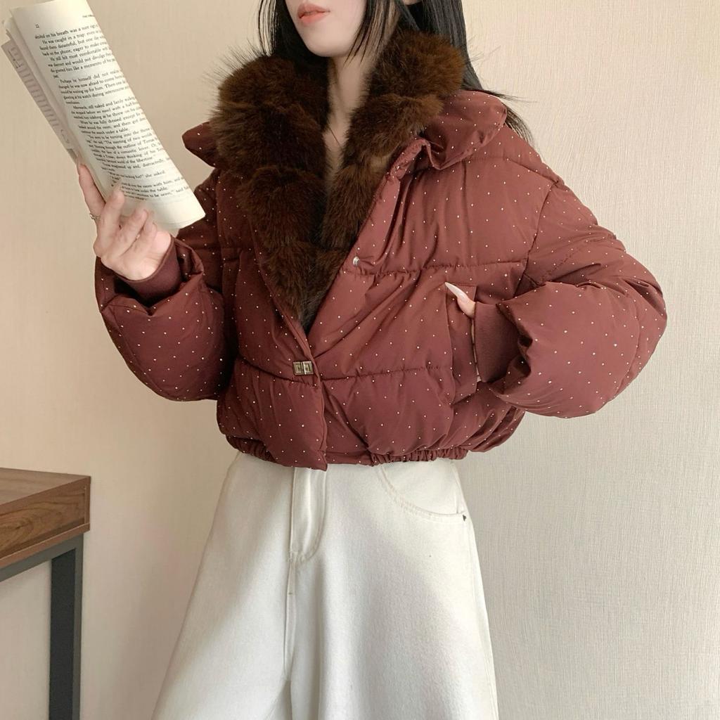 TIFICY Women's Fashion Casual Fall Winter Solid Color Print Long Sleeve Jackets & Coats Down Coats