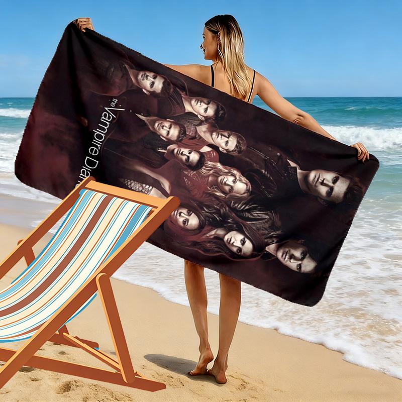 Blutdurst: Vampire Diaries Strandtuch Outdoor Camping Strandtuch für Urlaubsfotos Schwimmen Saugfähiges Badetuch schnelltrocknendes Badetuch Strand