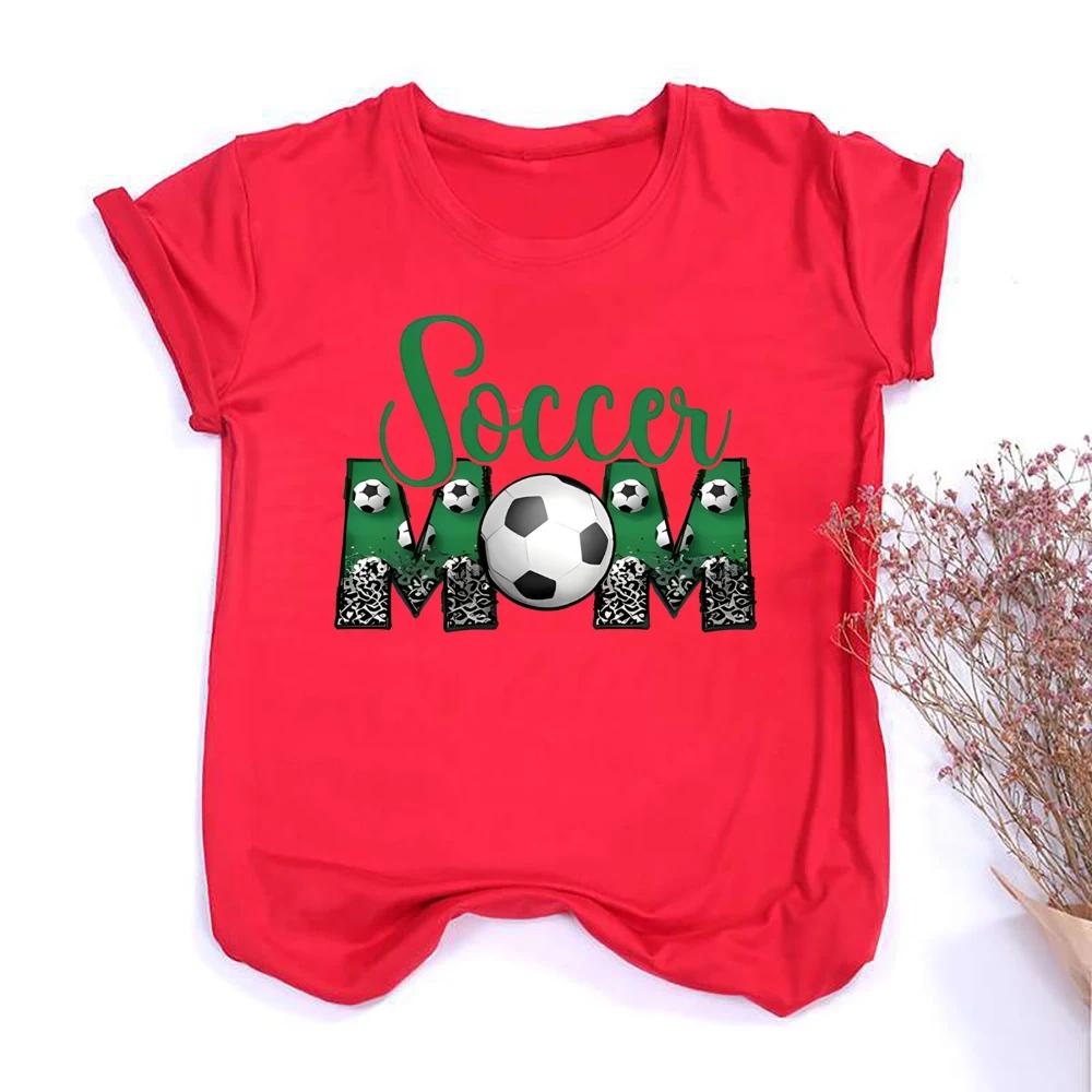 Soccer Mom Print Unisexs Tee Shirt Short Sleeve Fashion Girls Tshirt Casual Round Neck Tees Top Summer Football Clothing