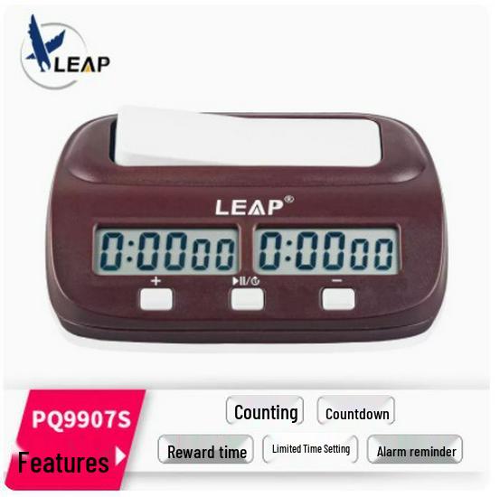 Tianfu 9907S Zegar szachowy na zawody Xiangqi - Czarny zegar odmierzający czas z funkcjami do przodu i do tyłu