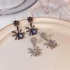 Sweet And Cool Style Dark Spider Earrings, Moonstone Stud Earrings Personalized Three-Dimensional Metal Punk Style Earrings