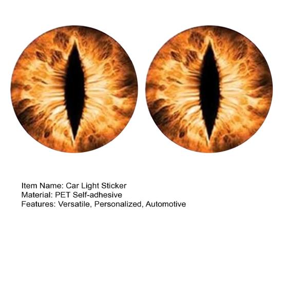 1 Paar Beast Eyes Koplampstickers Realistische Oogstickers Weerbestendig UV-Bestendig Vinyl Eenvoudige Applicatie Uniek Accent voor Vrachtwagens & Off-Road