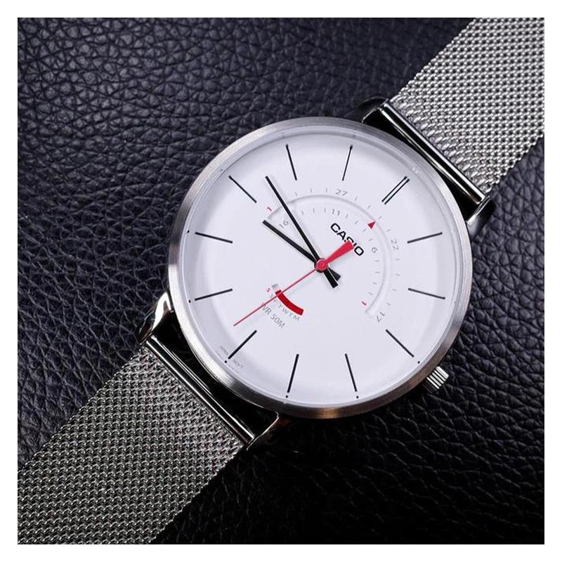 Casio STANDARD Series Waterproof Quartz Movement Stainless Steel Strap Japanese and Korean Watch Men's Watch White Dial MTP-B105M-7AV