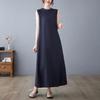Women Solid Color Sleeveless A Line Maxi Dress Loose Casual Long Dress