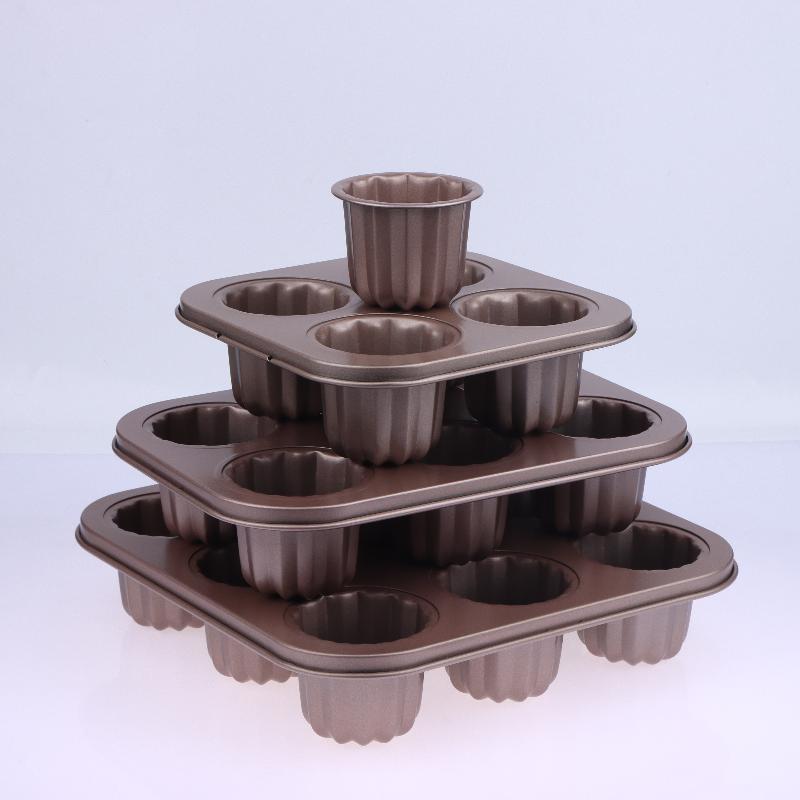 1/4/6/9 Löcher Antihaftform Kuchenform Kleine Muffin Backform Cupcake Kohlenstoffstahl Gebäckform Mini Cupcake Halter