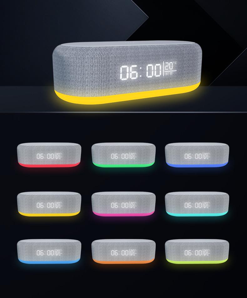 Multifunktionaler Bluetooth-Lautsprecher mit Wecker, kabellosem Ladegerät & Nachtlicht