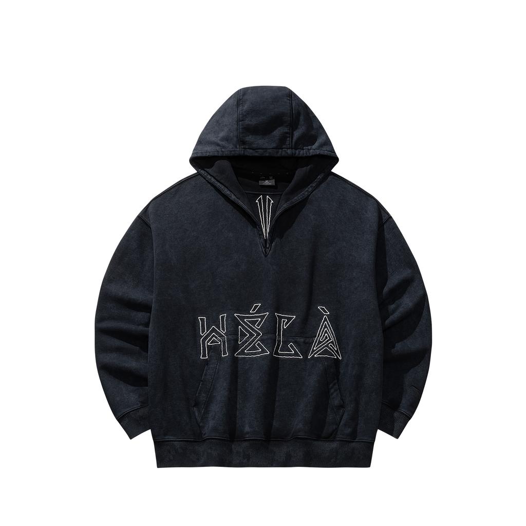 Anta Kyrie Basketball Series Casual Versatile Sports Training Campus Commuting Loose V-Neck Hoodie Unisex hoodies Black 972611709-3