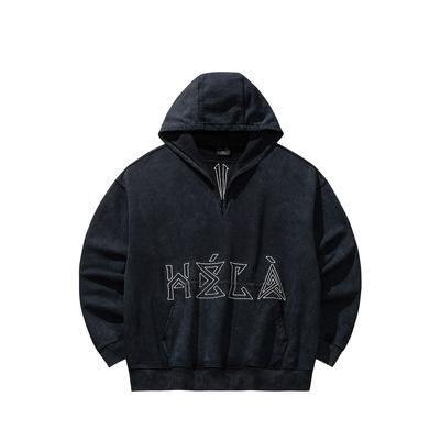 Anta Kyrie Basketball Series Casual Versatile Sports Training Campus Commuting Loose V-Neck Hoodie Unisex Hoodies Black 972611709-3