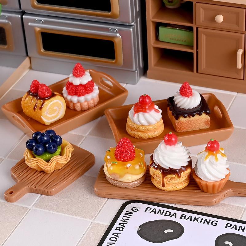10Pcs 1/12 Scale Dollhouse Miniature Dessert Fruit Cake Play Kitchen Food Diy Jewelry Accessories For Doll Accessories