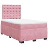 VidaXL Sommier à lattes de lit avec matelas rose 120x190 cm velours 3290875