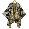 Fashion Ladies Jacquard Split Warm Shawl Cape AS Classic Animal Pattern Walk Show Shawl