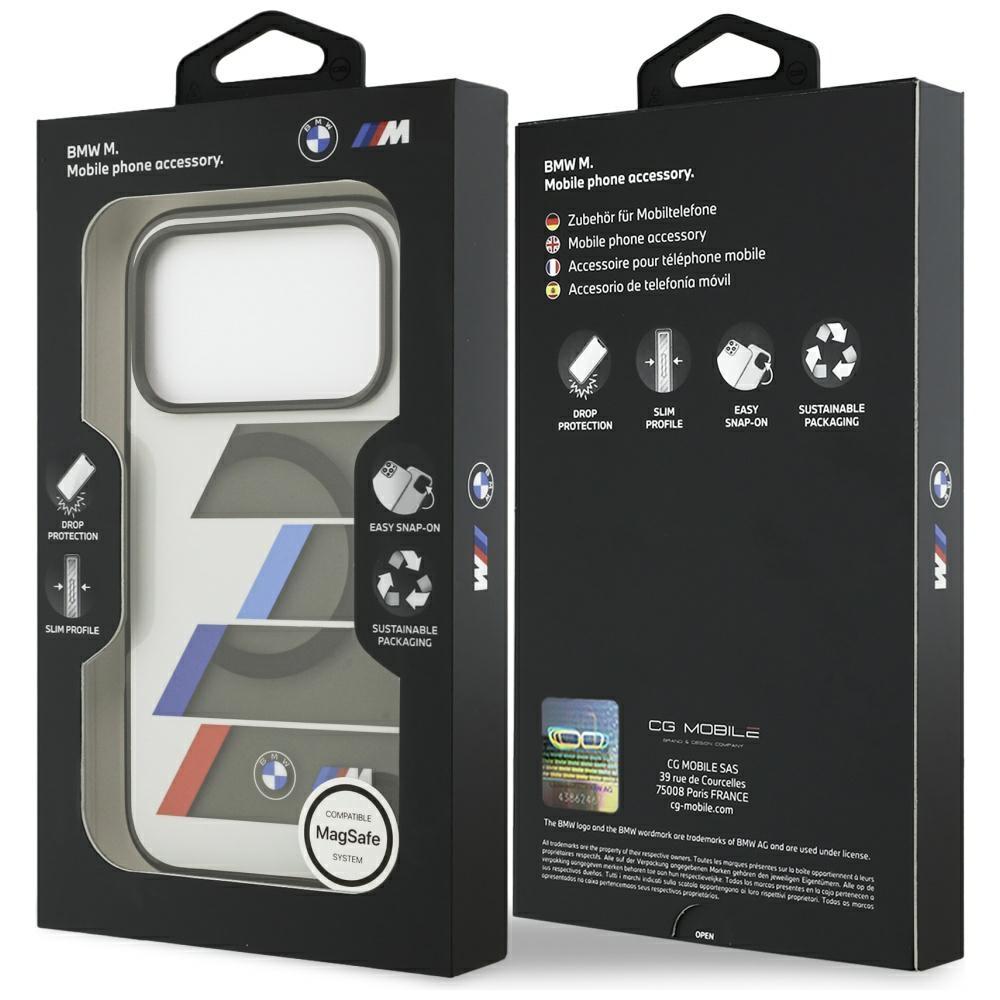 BMW M IML Metal Buttons Tricolor Lines MagSafe Case for iPhone 17 Pro Anthracite