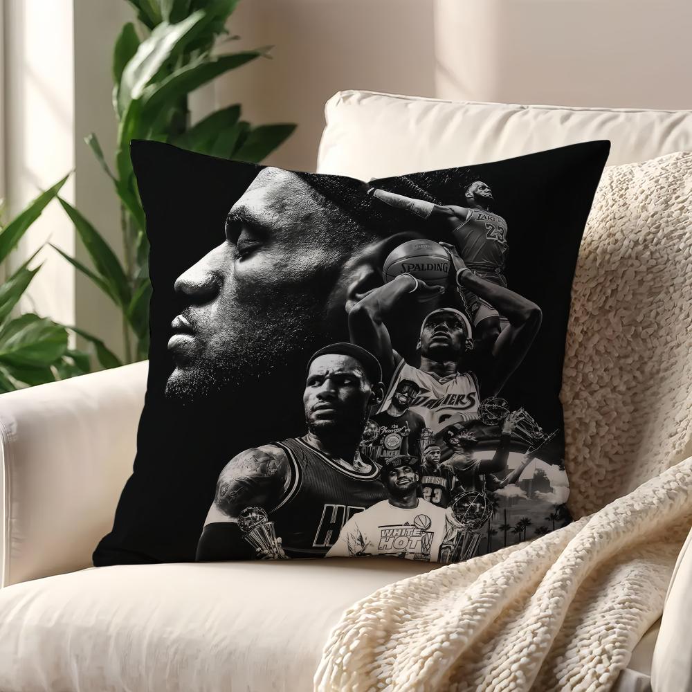 L-LeBron-J-James Basketball cushion cover Pillow Sofa Printing Decoration Room Home Office Coffee Shop Car Nordic Simplicity